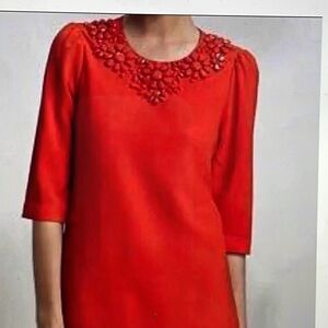 Kate Spade Embellished Colorfully Orange Top - Size 8